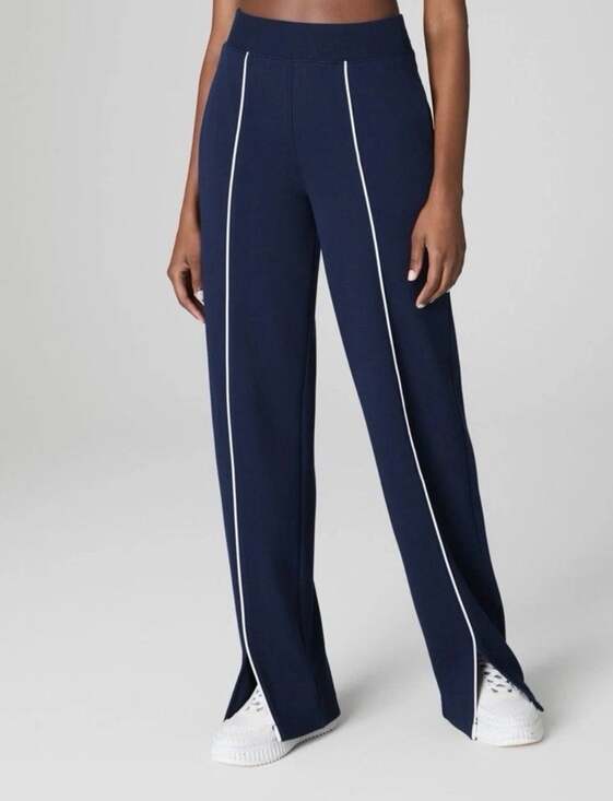 SPANX Pants - SPANX AirEssentials Pique Straight Leg Track Pant Timeless Navy Blue XL Tall